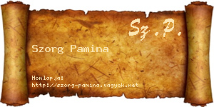 Szorg Pamina névjegykártya